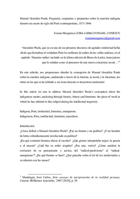 Manuel González Prada. Preguntas, respuestas y propuestas 